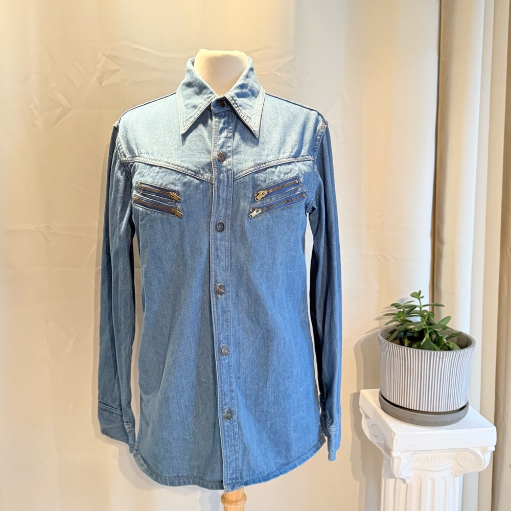 Vintage 1970’s Sunday by Mcgregor Denim Jacket With Zipper Detailing